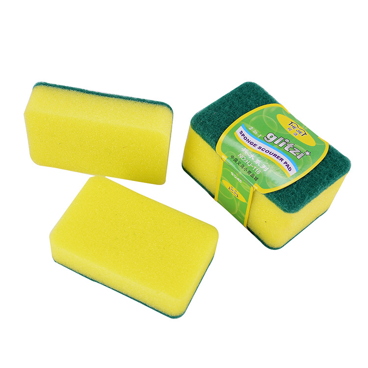 One yuan store household two-piece scouring pad sponge block kitchen cleaning brush pot dishwashing sponge scouring pad