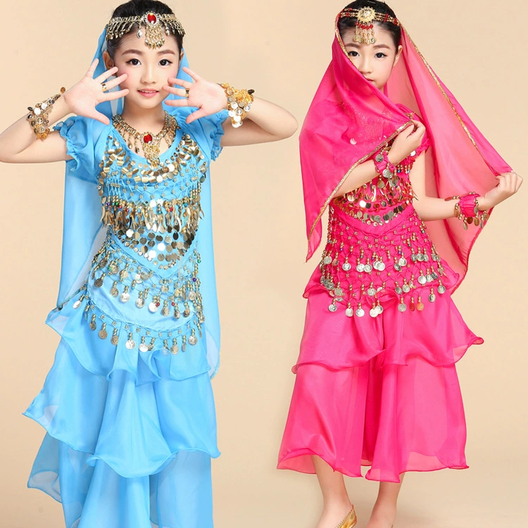 Оптовая Продажа с фабрики, новая детская одежда для танца живота, 61 детское шоу, одежда для индийских танцев, детская юбка