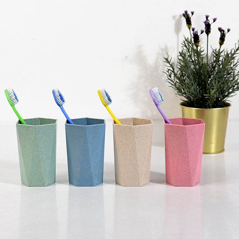 A125 engrosada paja de trigo copa de diamante taza de cepillo de dientes enjuague bucal taza hogar pareja cepillo de dientes taza de trigo fragancia taza de lavado
