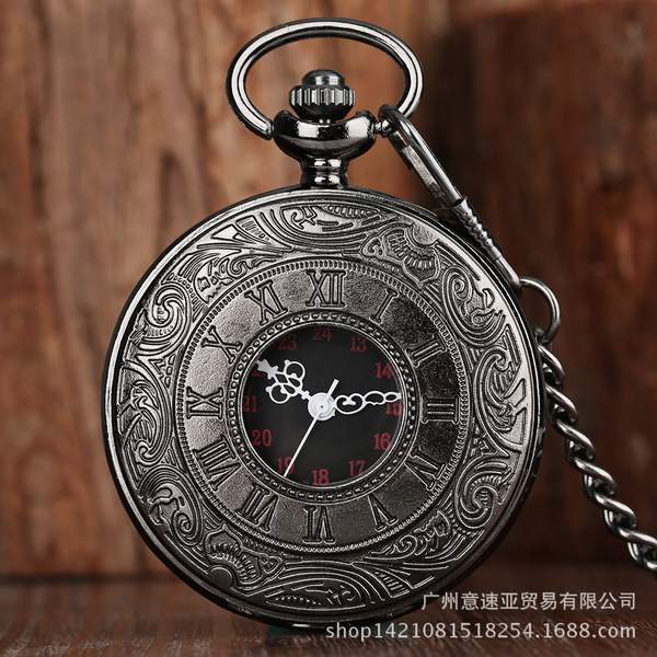 Big black classic retro pocket watch