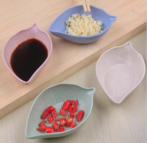 Home kitchen wheat straw condiment dish creative plastic round pickle small dish tableware dip snack dish