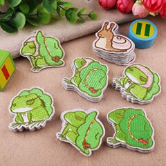 Embroidered patch with cute cartoon animals for DIY clothing decoration, novelty computer embroidery design