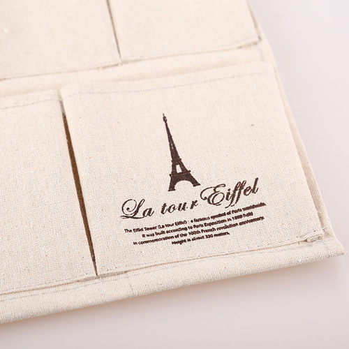 New simple and fashionable cotton and linen fabric door wall storage pocket bedroom wardrobe waterproof storage hanging bag