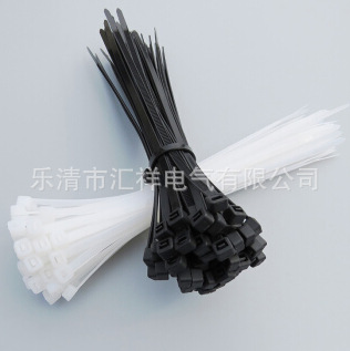 直销 尼龙扎带批发塑料扎带黑白色捆绑扎线带尼龙束线带4.8*200