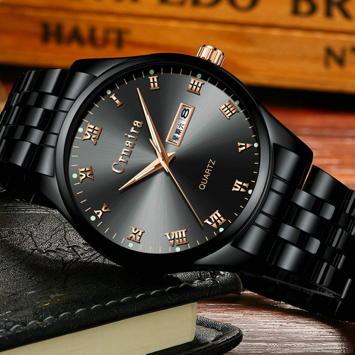 Taobao Fashion Business Simple Quartz Watch Men's Waterproof Watch Manufacturer Dropshipping Strap Watch