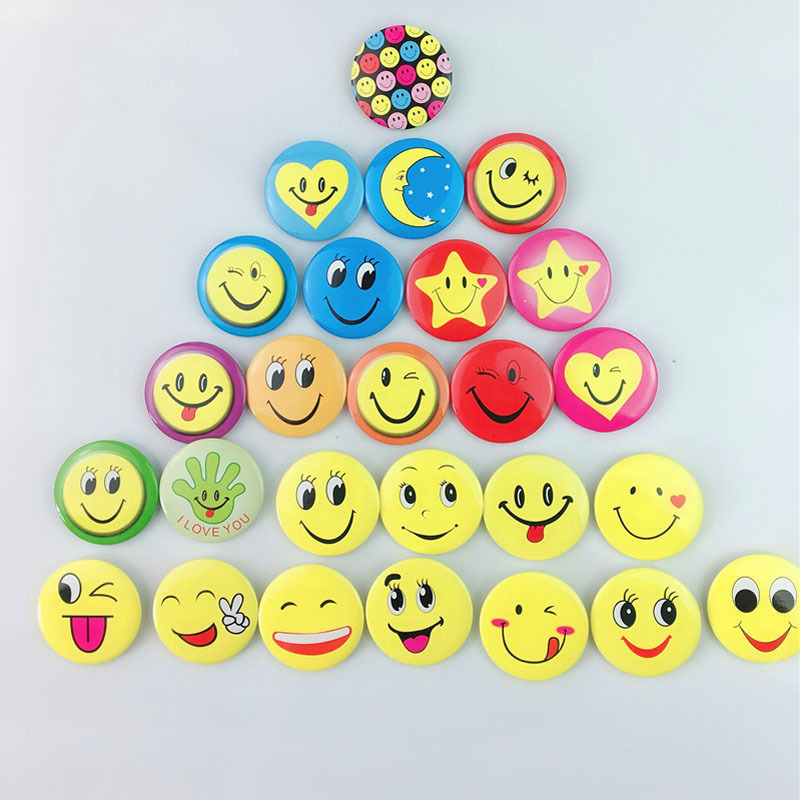 Smiley Face Brooch, Tag, Name Tag, Plastic Tag, Sling, Rectangular Crafts, Tinplate Badge, Office
