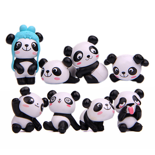 Japanese groceries 8 playful versions of pandas, Korean cartoon figures, creative and versatile gardening micro-landscape landscaping dolls