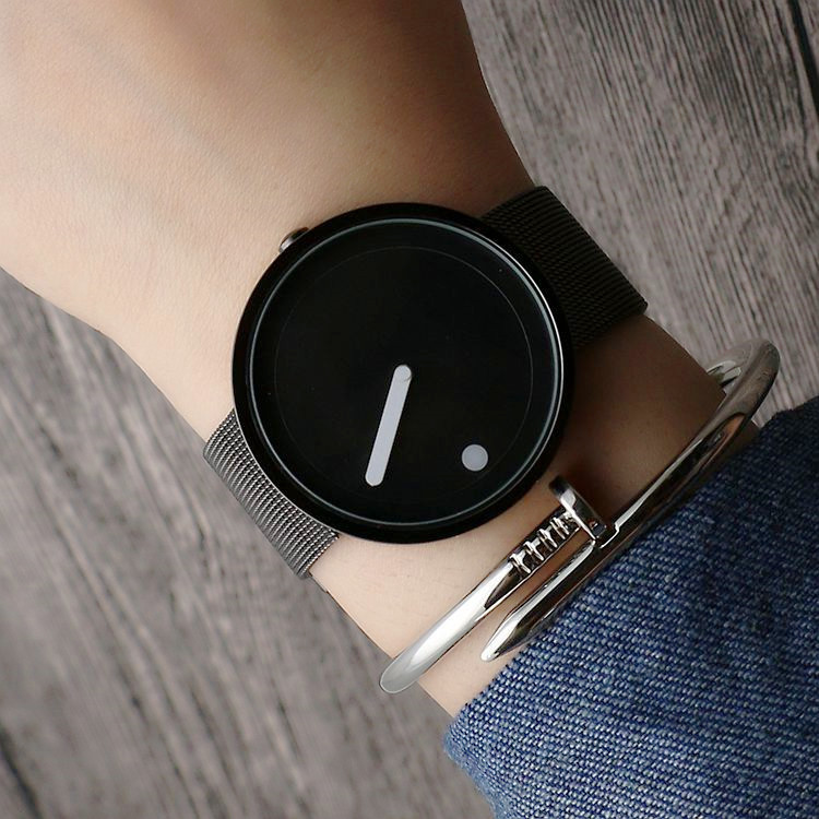 Korean concept watch woven mesh belt watch turntable for boys and girls trendy unisex steel band watch foreign trade watch