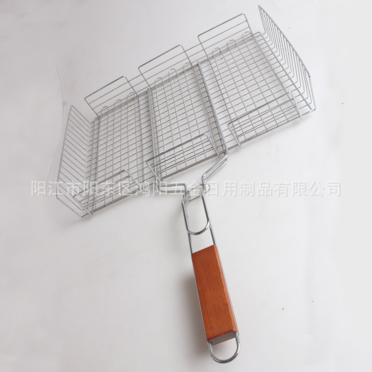 BARBACOA de acero inoxidable barbacoa neta de barbacoa neta plegable Red de barbacoa cuadrada parrilla clip de pescado desmontaje barbacoa marco de acero Amazon