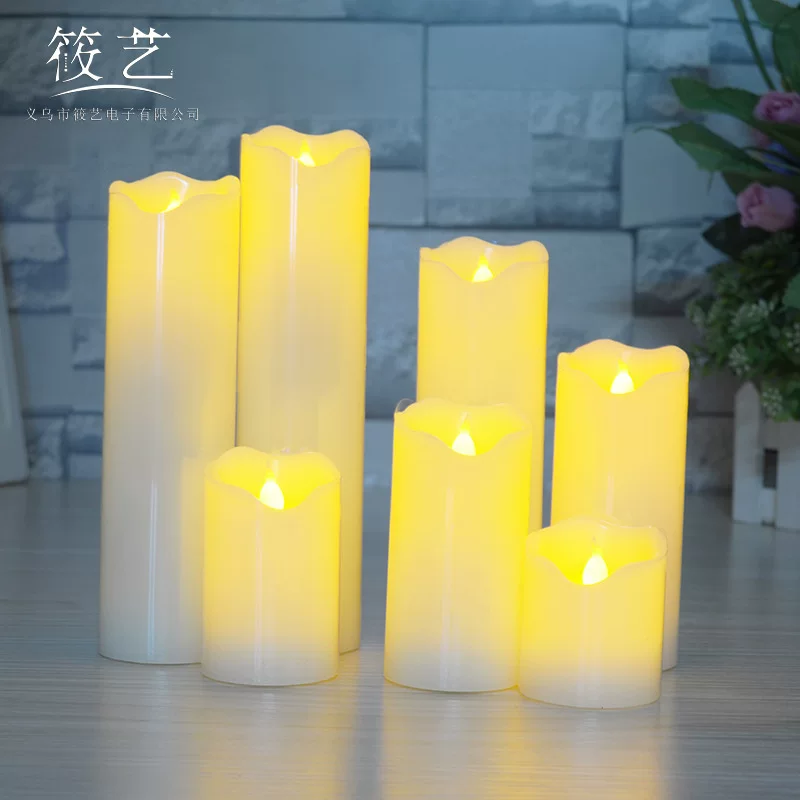 Paraffin Electronic Candle, Flickering LED Flame, CR2032 Battery, Multiple Heights