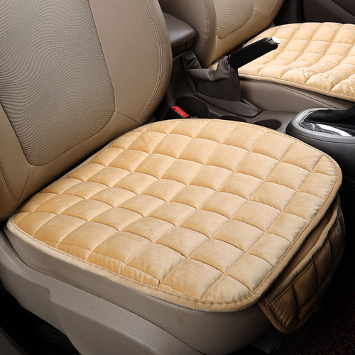 Car seat covers set of 3 winter plush single-layer short-haired seat pads with added thickness for warmth, rear seat pads