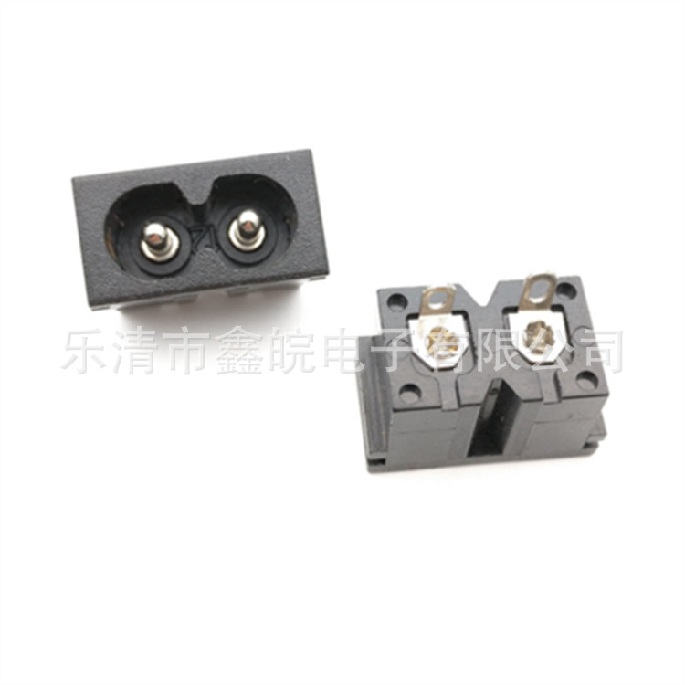 供应180度接线脚AC019小8字插座 充电器两芯插座DB-8AC插座