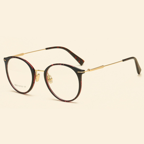 New Korean-style artistic flat glasses, black-titanium plastic eyeglass frames, retro nearsighted glasses