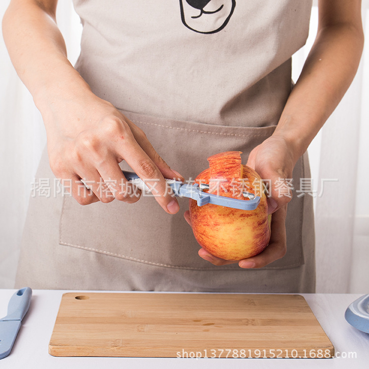 Trigo plástico Apple cortador de múltiples funciones fruta corte separador cocina gadget traje