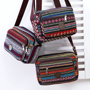 Ethnic fashionable shoulder bag, for middle age, ethnic style