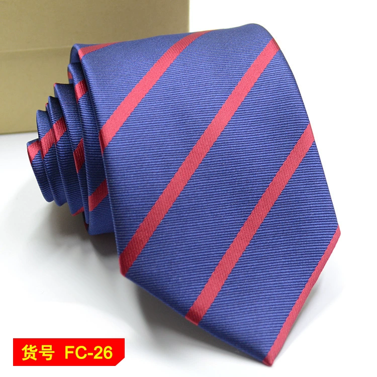 Men's tie wholesale new spot business solid color striped 8C arrow blooming tie can be added to LOG