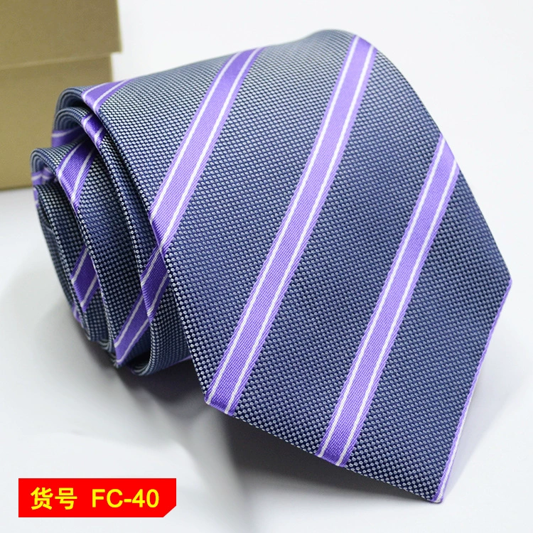 Men's tie wholesale new spot business solid color striped 8C arrow blooming tie can be added to LOG