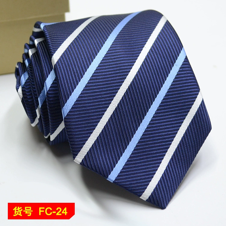 Men's tie wholesale new spot business solid color striped 8C arrow blooming tie can be added to LOG