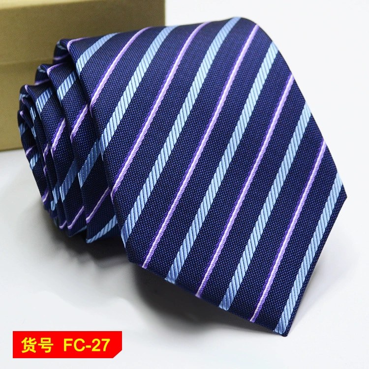 Men's tie wholesale new spot business solid color striped 8C arrow blooming tie can be added to LOG