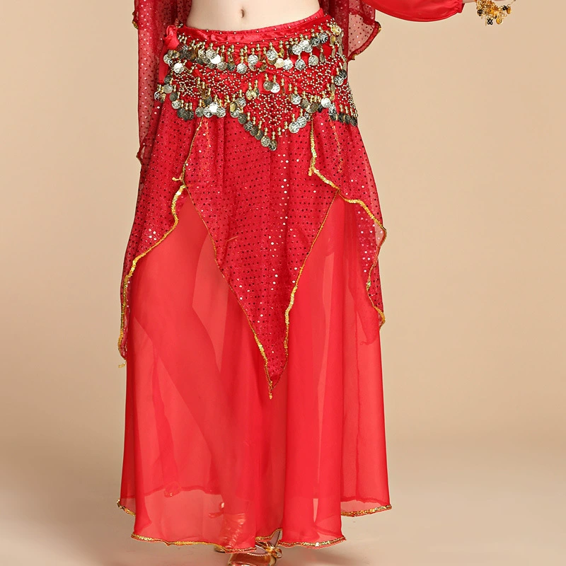 Танцы живота Индия Танцы Платье Выделяет Юбка из четырех частей Сценический костюм для выступлений