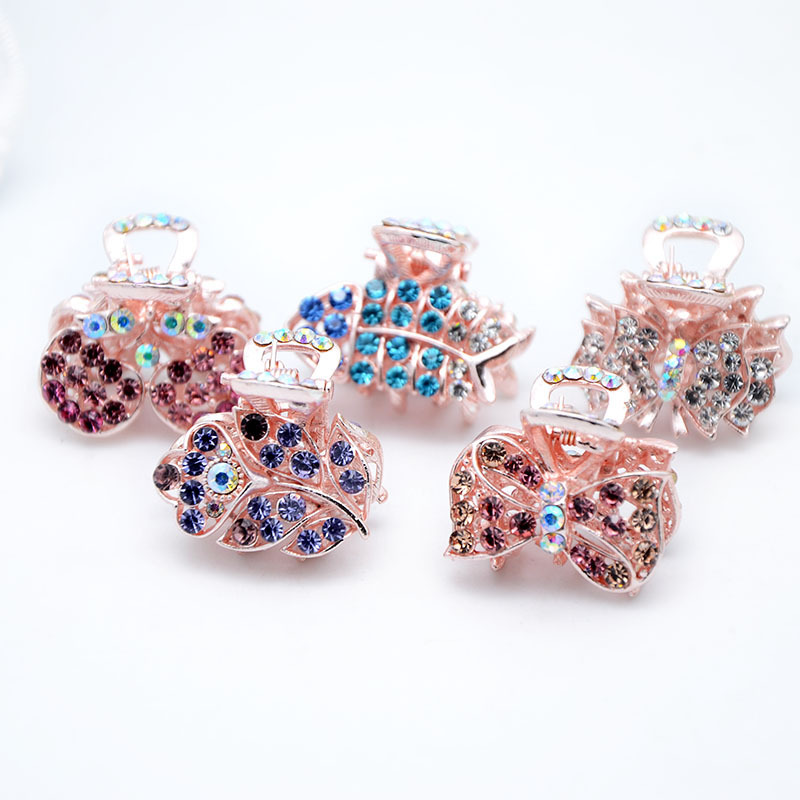 Boutique jewelry alloy full diamond variety of small claw clip plating strange claw clip small bangs edge clip hairpin