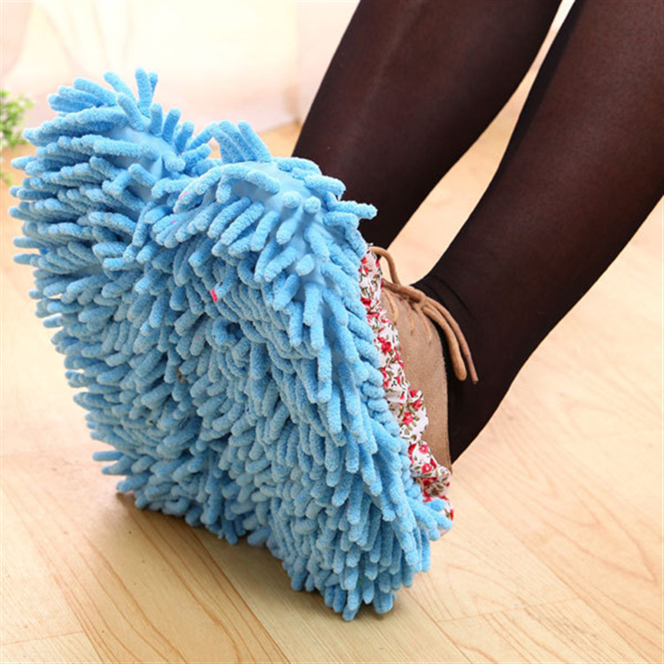 Fundas de chenilla para limpieza de zapatos, pantuflas de fregado, cabezal de fregado desmontable y lavable, limpieza silenciosa del suelo, eliminación de polvo y manchas. image 5