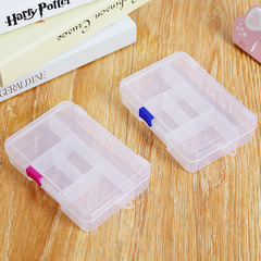 Sliding 5-grid transparent plastic box with cover for jewelry accessories storage box parts packaging box sample wholesale 