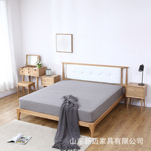 现代简约北欧实木床高箱1.8米主卧双人床公寓民宿酒店床卧室家具