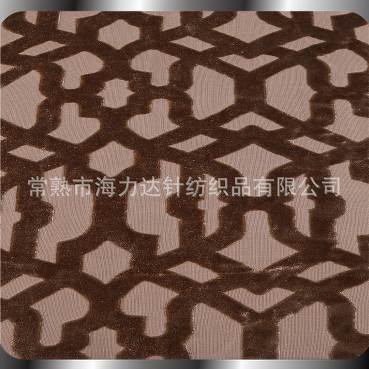 厂家供应 全涤纬编密丝绒提花布料 春夏秋女套装面料
