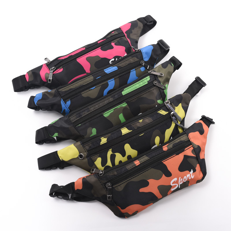 Men's new fashion sports camouflage waist bag multi-functional leisure ultra-thin camouflage waist bag chest bag manufacturers wholesale