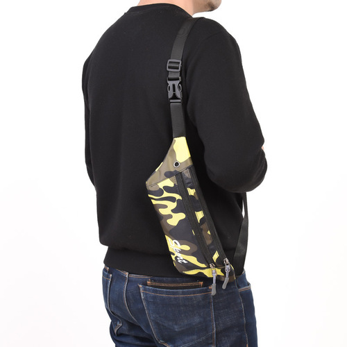 Men's new fashionable sports camouflage waist bag multifunctional casual ultra-thin camouflage waist bag chest bag manufacturer wholesale