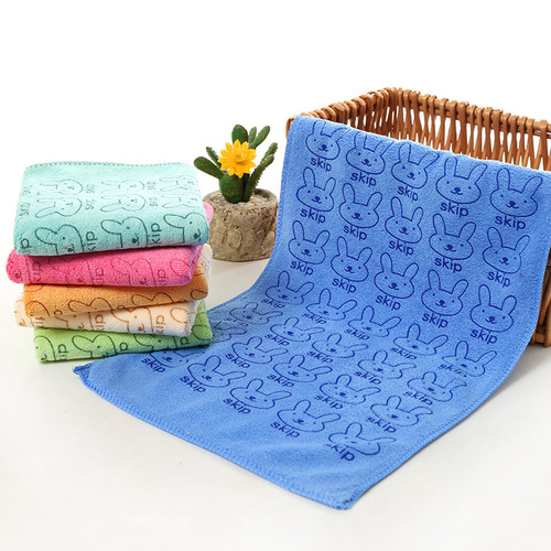 Manufacturer wholesale 25*50 microfiber printed cartoon children's towel absorbent kindergarten small towel children's towel