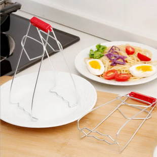 Factory wholesale stainless steel plate holder multi-function plate holder anti-scald bowl holder kitchen gadget dish holder
