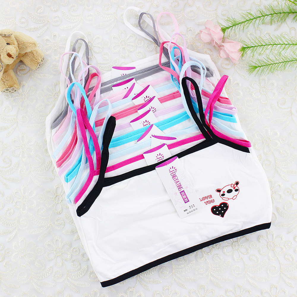 Algodón lindo período de desarrollo impresión la historieta primaria y secundaria niñas media camisola ropa interior tubo superior