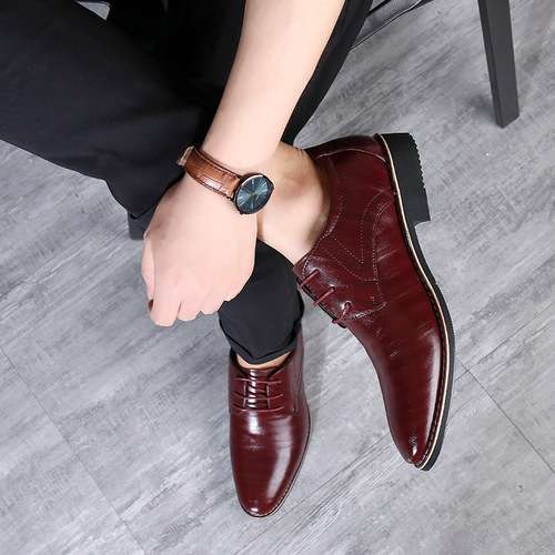 New spring men's fashion Korean style British leather shoes cross-border large size business men's shoes casual trendy fashion shoes