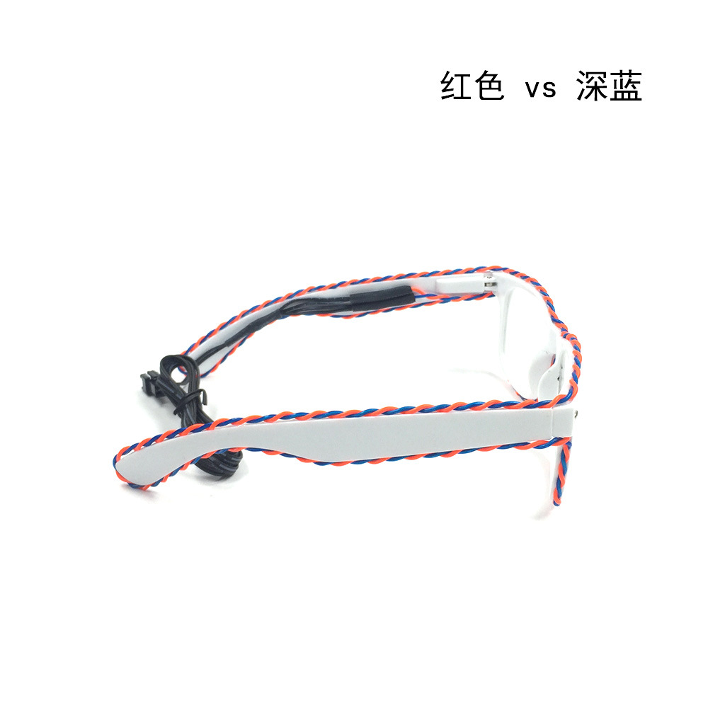 Nueva EL doble trenzado gafas de emisión de luz LED gafas de fiesta de baile gafas de flash de Halloween entrega de una sola pieza