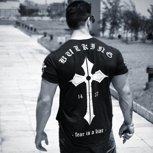 Muscle Doctor Brothers New Fitness Clothing Men's Sports T-shirt Running Training Quick-drying Short-sleeve