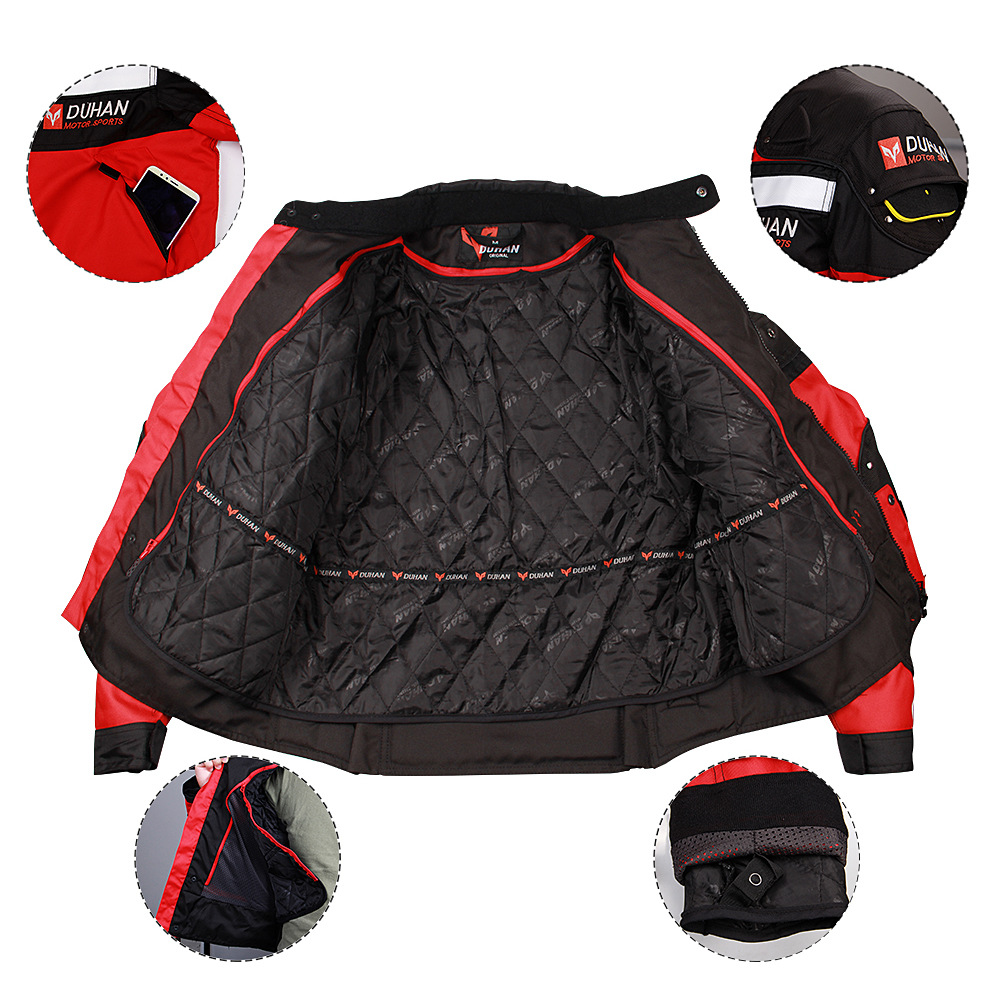 Traje de Motociclismo Duhuan, Anti-caídas, Cortavientos, Impermeable, Cálido, Traje de Carreras Todoterreno, Traje de Motociclismo para Hombre, para Todas las Estaciones