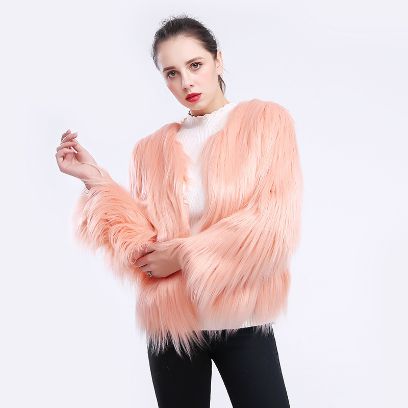 Fur Manufacturer Wholesale Fur Outwear Women's Short Long-Sleeved Large Size Washed Fur Beach Wool Outwear Women's Clothing