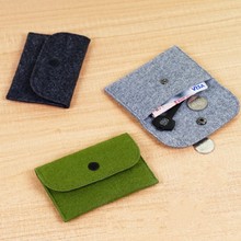 批发迷你毛毡零钱包 手提袋 制做多功能收纳 毛毡卡包logo