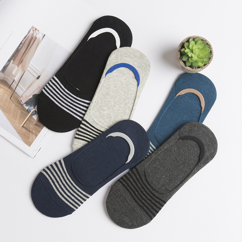 Men's invisible socks men's socks summer thin shallow boat Socks silicone non-slip socks low-side Sports cotton socks wholesale