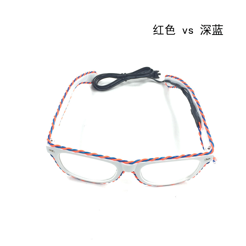 Nueva EL doble trenzado gafas de emisión de luz LED gafas de fiesta de baile gafas de flash de Halloween entrega de una sola pieza