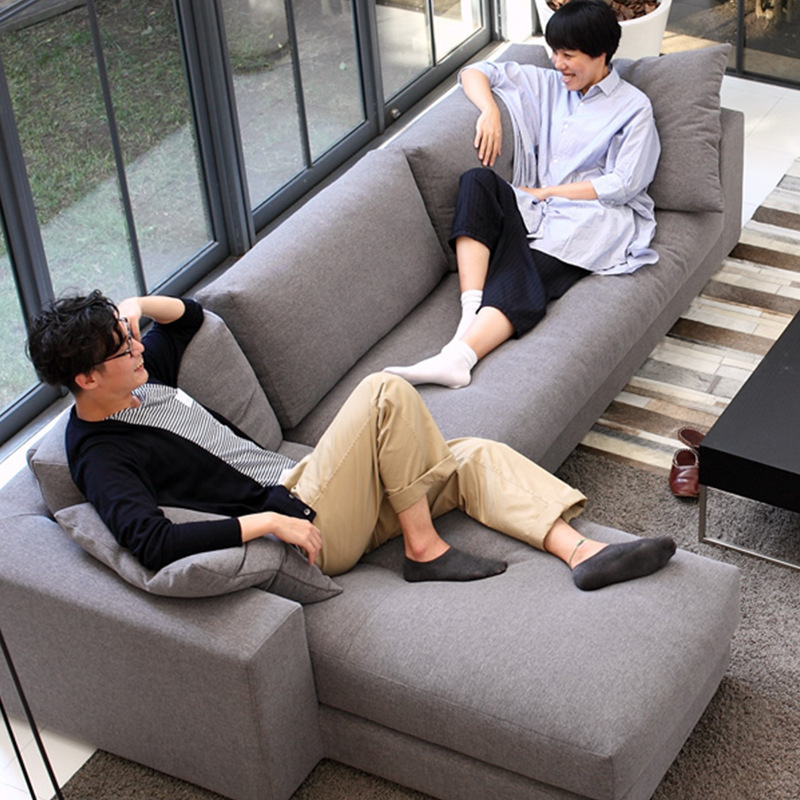 Nórdico esquina tela sofá combinación moderna simple grande, mediano y pequeño apartamento sala de estar dormitorio sofá de látex extraíble y lavable