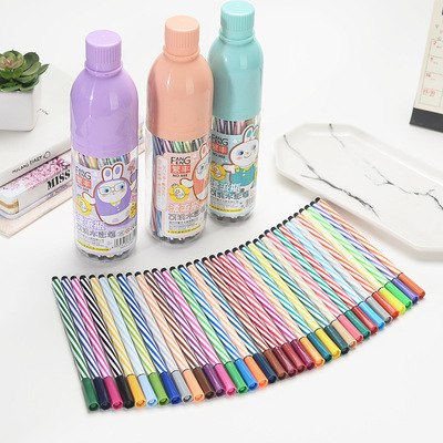 Drift bottles Watercolor pen Washing brushes can 12 colour 18 colour 24 colour 36 colour originality stripe Pen
