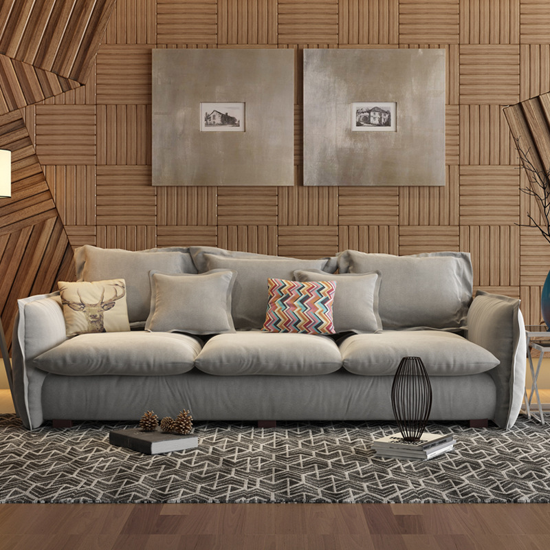 Sofá de tela moderna simple nórdico de tamaño pequeño látex sofá solo trío combinación Net rojo muebles