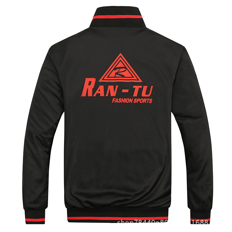 Rojo boda rojo ropa chaqueta deportiva de los hombres primavera y otoño casual delgada chaqueta de cuello de soporte de doble cara ropa de estilo coreano