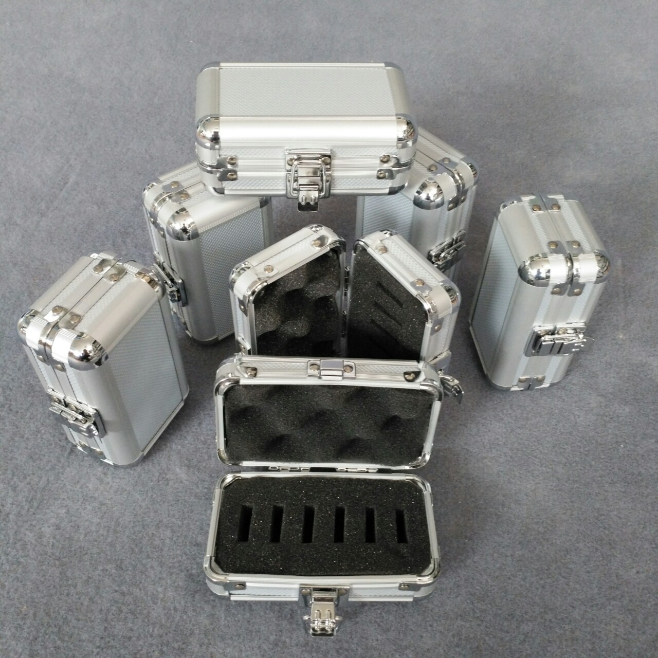 小型铝箱显微镜片天文望远镜配件工具收纳箱防震防潮便携手提箱