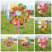 Plastic windmill toy, flowered