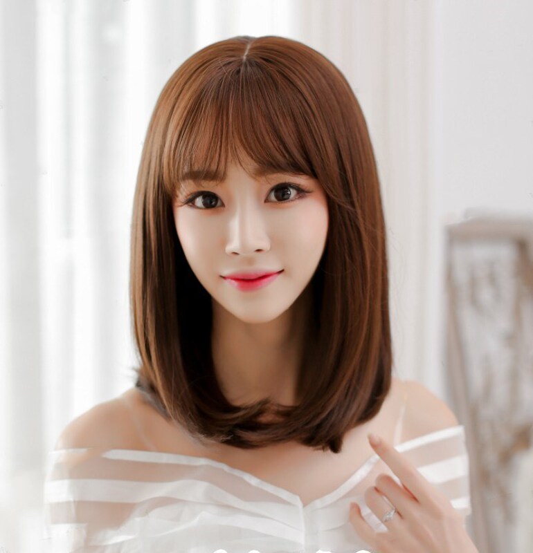 A generation of cross-border European and American wigs women's short hair Korea with pear flower head air straight long curly hair manufacturers
