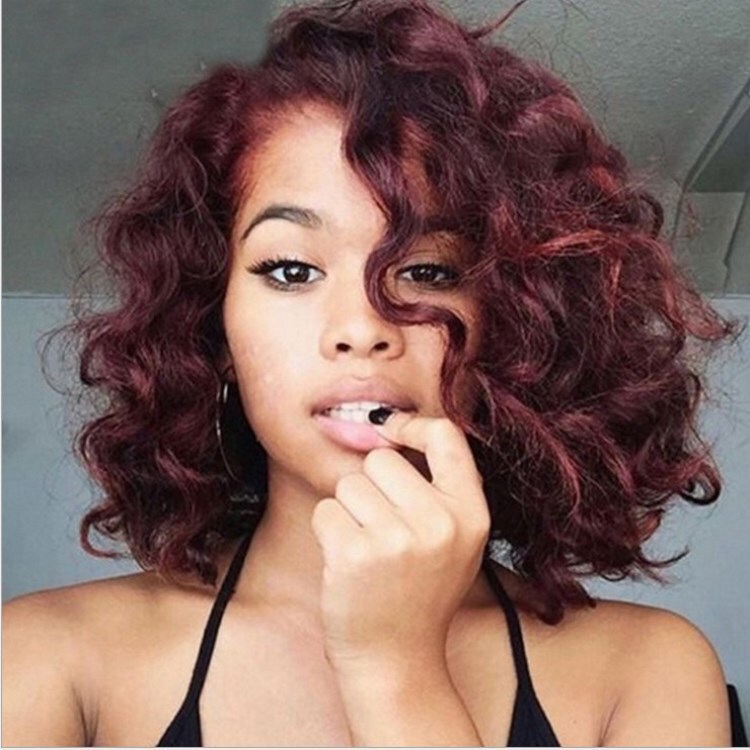 European and American fashion African wig women BOBO short wine red curly hair headgear EBAY best selling manufacturers wholesale